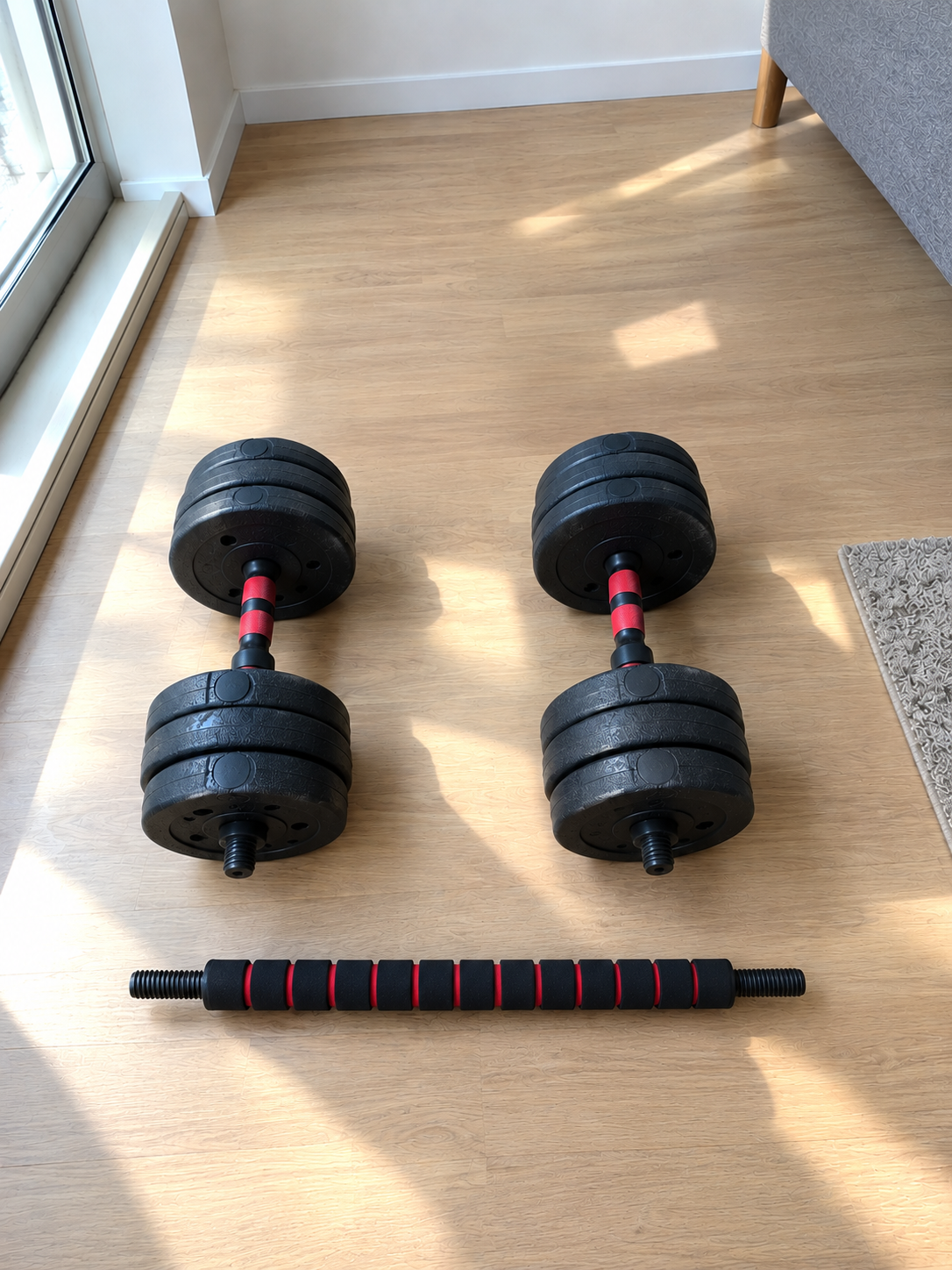 Set de mancuernas ajustables de 10 kg para entrenar en casa